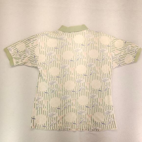 Sergio Tacchini Collared Short Sleeve Polo Shirt Mens Size Medium M Green White - Picture 10 of 10